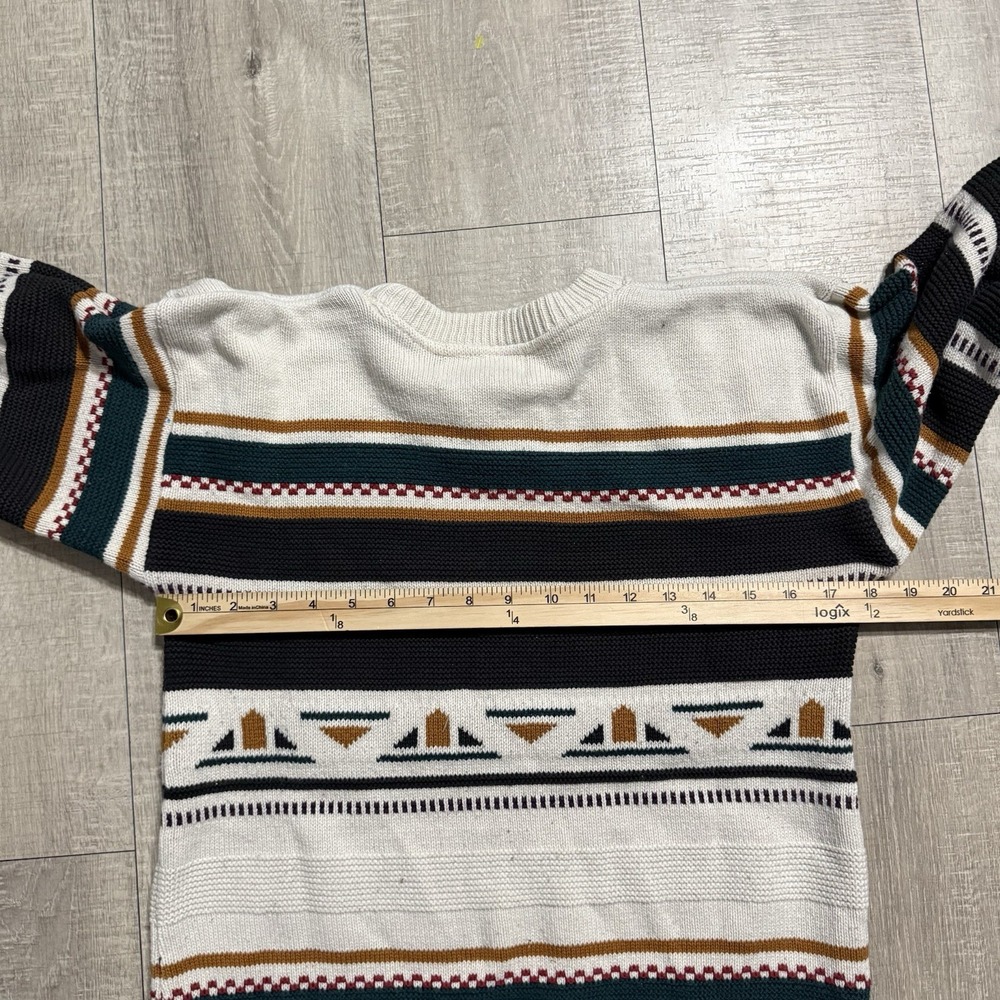 Vintage 90s Avalanche Knit Sweater Women Made In USA White Size Small - Picture 4 of 8